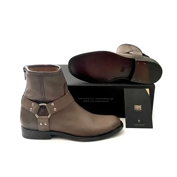 Frye |‎ ‘Phillip’ Harness Short Boot Grey