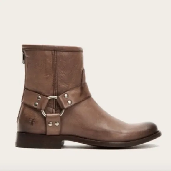 Frye |‎ ‘Phillip’ Harness Short Boot Grey
