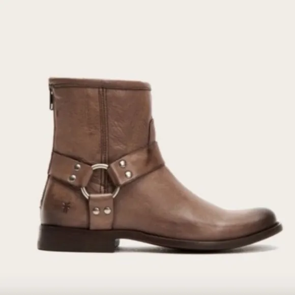 Frye |‎ ‘Phillip’ Harness Short Boot Grey