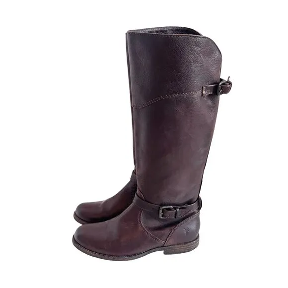 Frye Phillip Knee High Leather Riding Boots Dark Brown Size 7 Equestrian