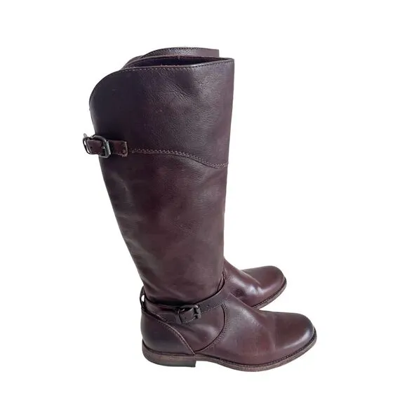 Frye Phillip Knee High Leather Riding Boots Dark Brown Size 7 Equestrian