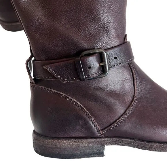 Frye Phillip Knee High Leather Riding Boots Dark Brown Size 7 Equestrian