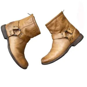 Frye Phillip Leather Harness Short Boots 76871