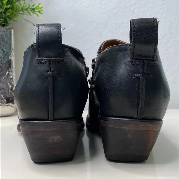 FRYE Sacha Moto Short Bootie Double Zip Black Boots Shootie Size US 7