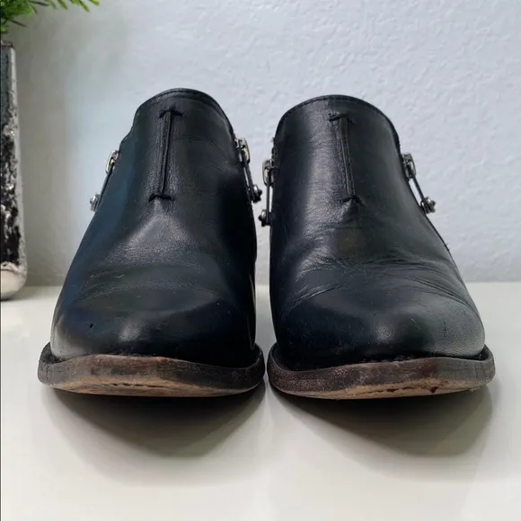 FRYE Sacha Moto Short Bootie Double Zip Black Boots Shootie Size US 7