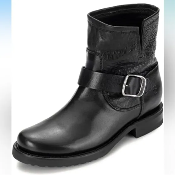 Frye Veronica Bootie Black Leather Ankle Boots Womens size 8 BNIB