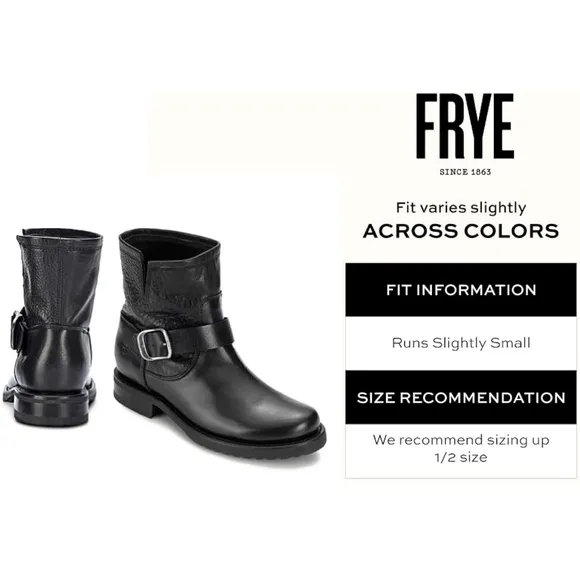 Frye Veronica Bootie Black Leather Ankle Boots Womens size 8 BNIB