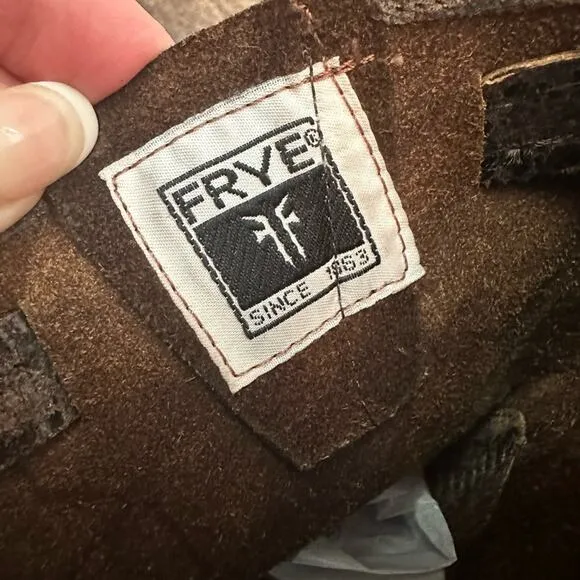 FRYE VERONICA SHORT Distressed Brown Boots Size 6.5 B