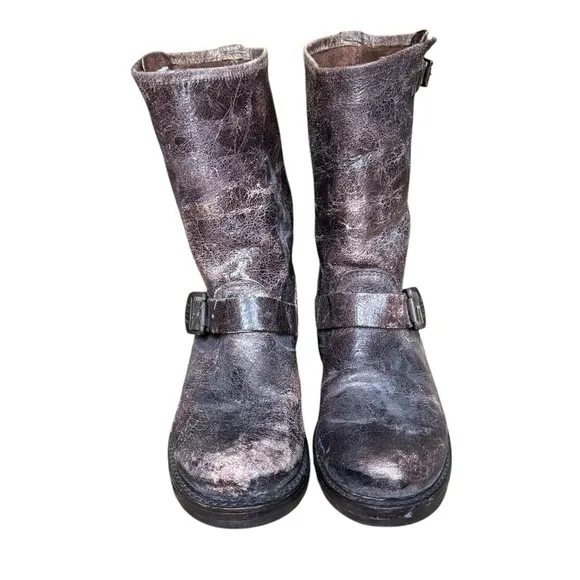 FRYE Veronica Short Distressed Leather Boots Booties 7
