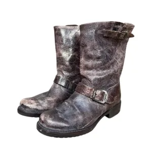 FRYE Veronica Short Distressed Leather Boots Booties 7