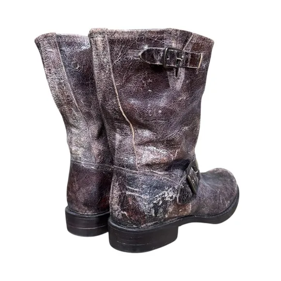 FRYE Veronica Short Distressed Leather Boots Booties 7