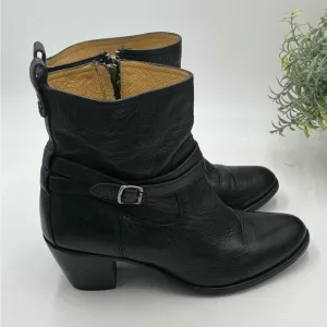 FRYE Womens 76291 Jackie Rivet Short Ankle Black Leather Heel Bootie Sz 7.5