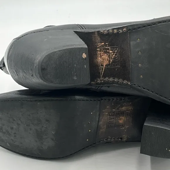 FRYE Womens 76291 Jackie Rivet Short Ankle Black Leather Heel Bootie Sz 7.5