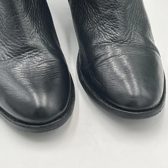 FRYE Womens 76291 Jackie Rivet Short Ankle Black Leather Heel Bootie Sz 7.5