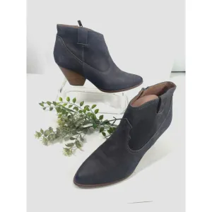FRYE Womens Gray Nubuck Leather Western Ankle Bootie Size 9.5 US Zip