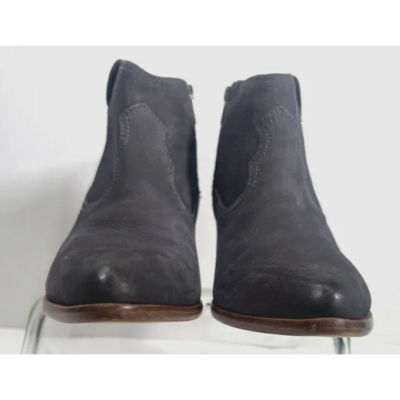 FRYE Womens Gray Nubuck Leather Western Ankle Bootie Size 9.5 US Zip