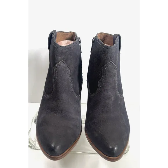 FRYE Womens Gray Nubuck Leather Western Ankle Bootie Size 9.5 US Zip