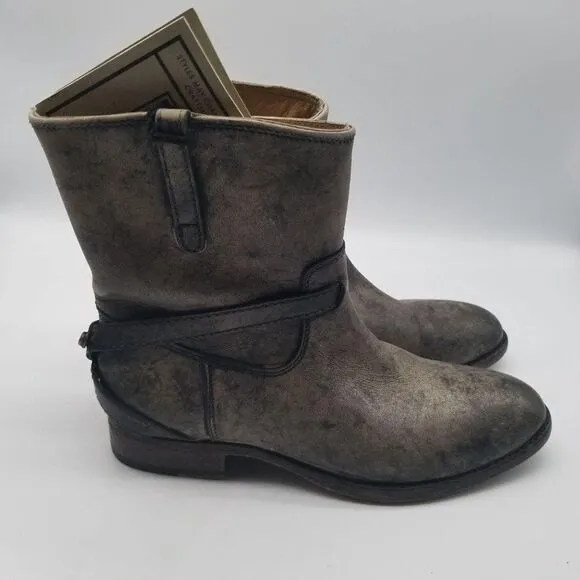 Frye Womens Lindsay Plate Short Gray Boots Size 6 B