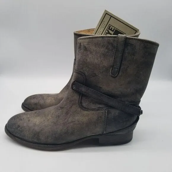 Frye Womens Lindsay Plate Short Gray Boots Size 6 B