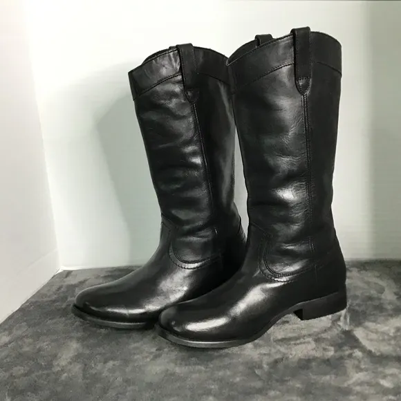 Frye Women's Melissa Button 3471447 Black Riding Boots - Size 6B Equestrian
