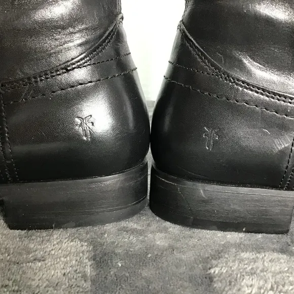 Frye Women's Melissa Button 3471447 Black Riding Boots - Size 6B Equestrian