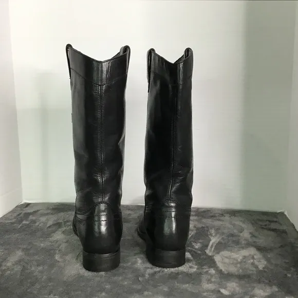 Frye Women's Melissa Button 3471447 Black Riding Boots - Size 6B Equestrian