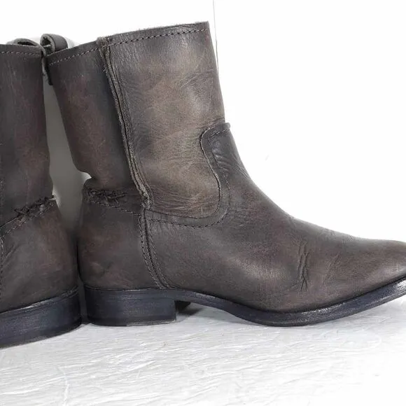 Frye Women's Melissa Slouch Short US 5,5 Brown Leather Pull On Ankle Boots