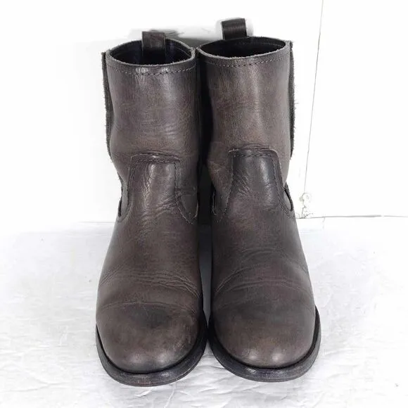 Frye Women's Melissa Slouch Short US 5,5 Brown Leather Pull On Ankle Boots