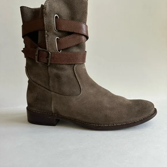Frye Women's Shirley Suede Short Strappy Boots