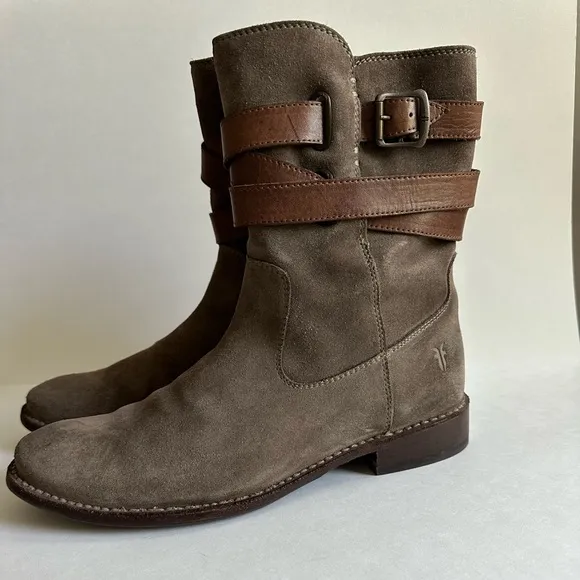 Frye Women's Shirley Suede Short Strappy Boots