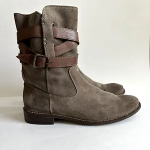 Frye Women's Shirley Suede Short Strappy Boots
