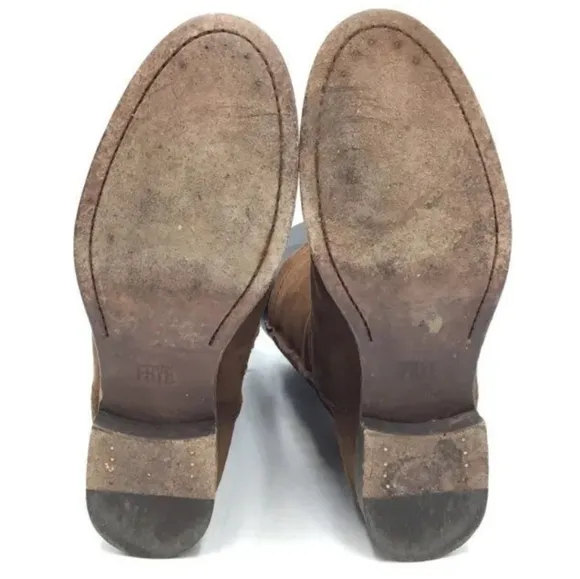 Frye Women's sz 9 Cara Short Brown Round Toe Pull On Ankle Boots 3478321-WOD …