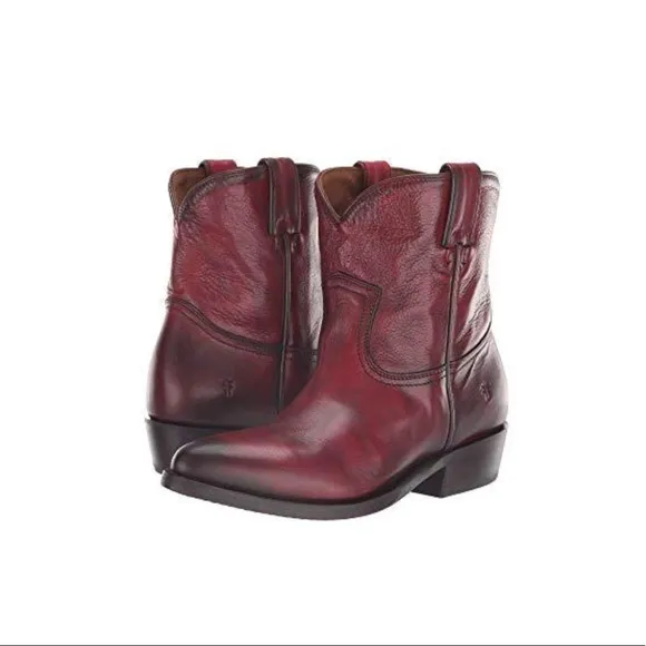 ✨FRYE✨Short Billy Boots Bootie Burnt Red EXCELLENT