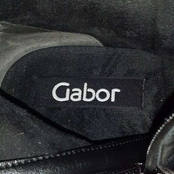 Gabor Astoria Knee High‎ Leather Buckle Boots Black
