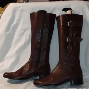Gabor Astoria Knee High Leather‎ Buckle Boots Brown