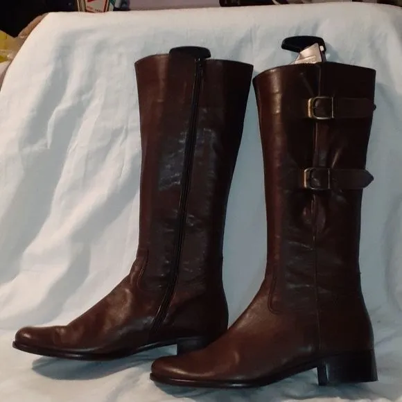 Gabor Astoria Knee High Leather‎ Buckle Boots Brown