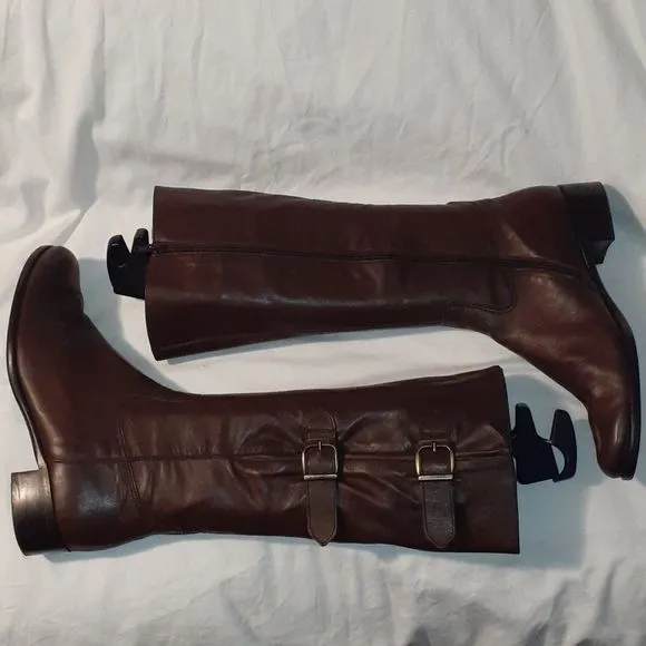 Gabor Astoria Knee High Leather‎ Buckle Boots Brown