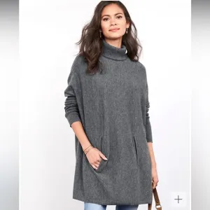 Garnet Hill Oversized Turtleneck Sweater size XS cashmere and wool blend