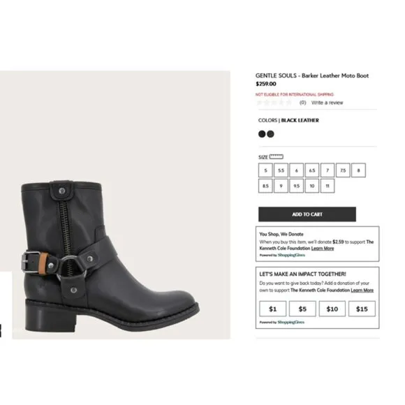 GENTLE SOULS - Barker Leather Moto Boots Buckle Straps Sz 8 by Kenneth Cole
