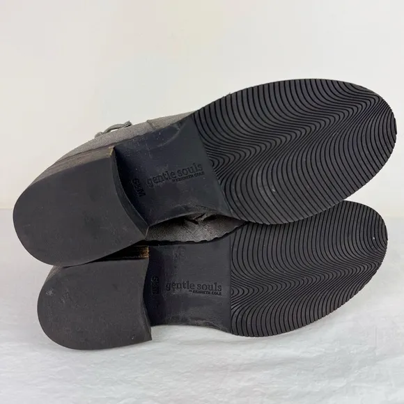 Gentle Souls Best Buckle Gray Leather Chelsea Boots