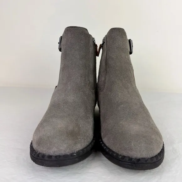Gentle Souls Best Buckle Gray Leather Chelsea Boots
