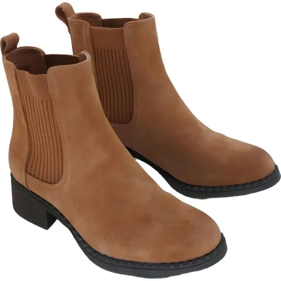 Gentle Souls by Kenneth Cole Women's Elastic Ankle Boot, Luggage, Size 6.5