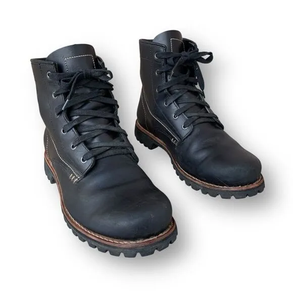 Georgia Boot Small Batch Black Boot Leather 6” Work Men’s size 12 Wide