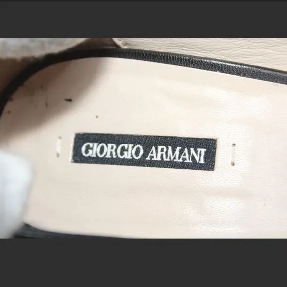 GEORGIO ARMANI STILETTO WEDGES Gorgeous 😍 black leather shoes Italy.