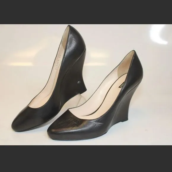 GEORGIO ARMANI STILETTO WEDGES Gorgeous 😍 black leather shoes Italy.