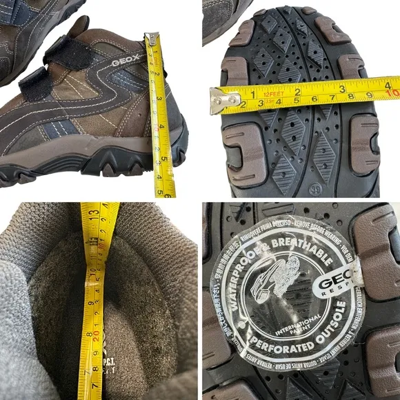 Geox Respira GeoxTex Brown Leather High Top Waterproof Boots Junior Size 6