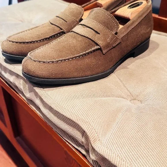 Geox Respira Suede Penny Loafers.