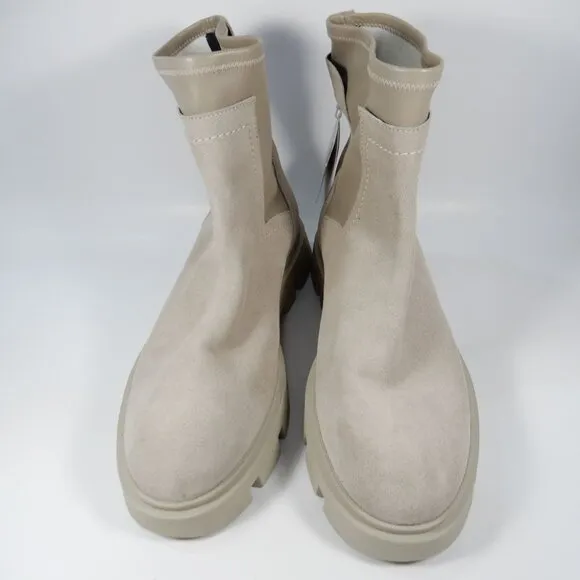 GEOX Respira Vilde Lug Chelsea Lug Sole Boots Size 40 10 Sand Suede Waterproof