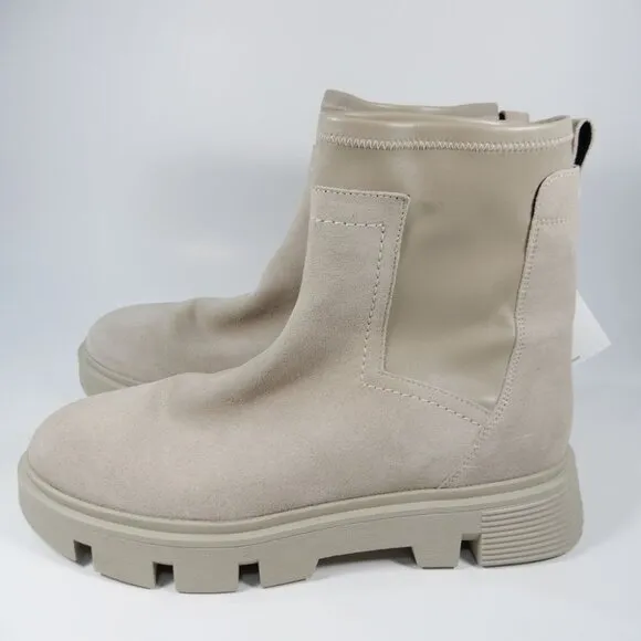 GEOX Respira Vilde Lug Chelsea Lug Sole Boots Size 40 10 Sand Suede Waterproof
