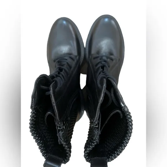 GEOX Women's Iridea Leather Biker Black Boots -  EU39/US9